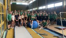 Vorbereitung des VfL in der Sporthalle mit Turnerinnen der VT Rinteln und Trainer Kim Neubert