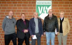 Besprechung zur Blutspendeaktion des VfL Bückeburg:V.l.:F. Rohrbach. O. Ziebolz, E. Schwarze, P. Lampe und K.-H. Drinkhut
