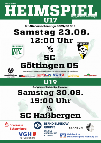 Heimspiele Jugend im Jahnstadion